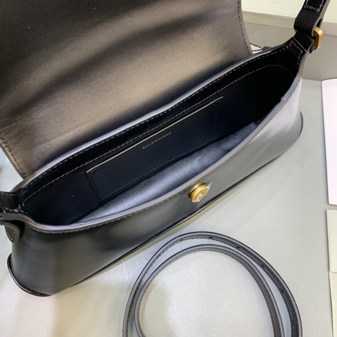 Balenciaga XX Small Calfskin Flap Bag Black